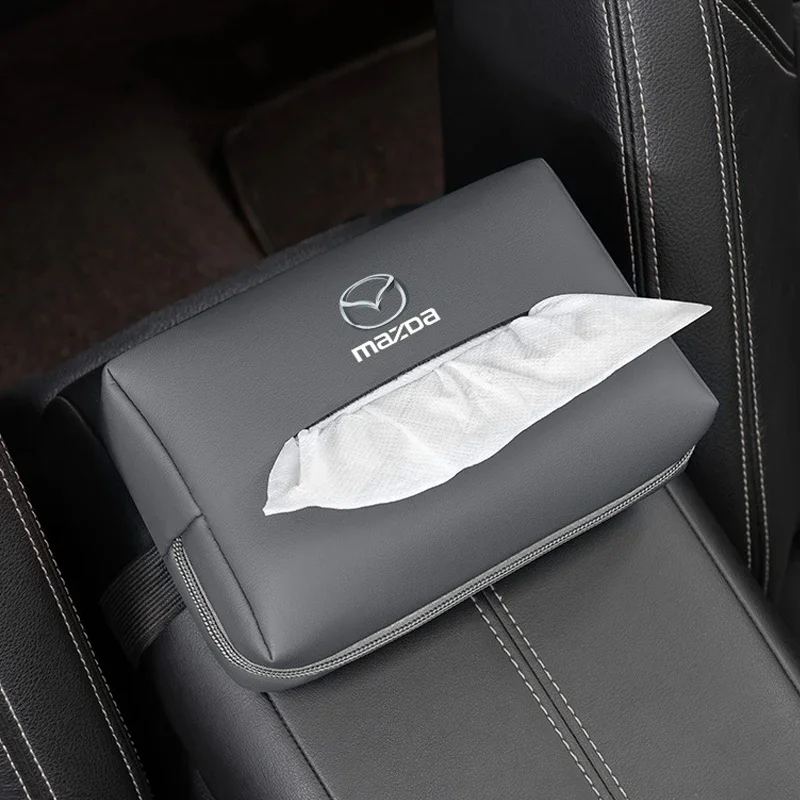 Leather Car Inner Tissue Box Seat Back Storge Bag for Mazda 3 6 RX8 RX7 MX3 Axela Atenza MX5 CX9 CX3 CX5 CX7 323 626 SKYACTIV