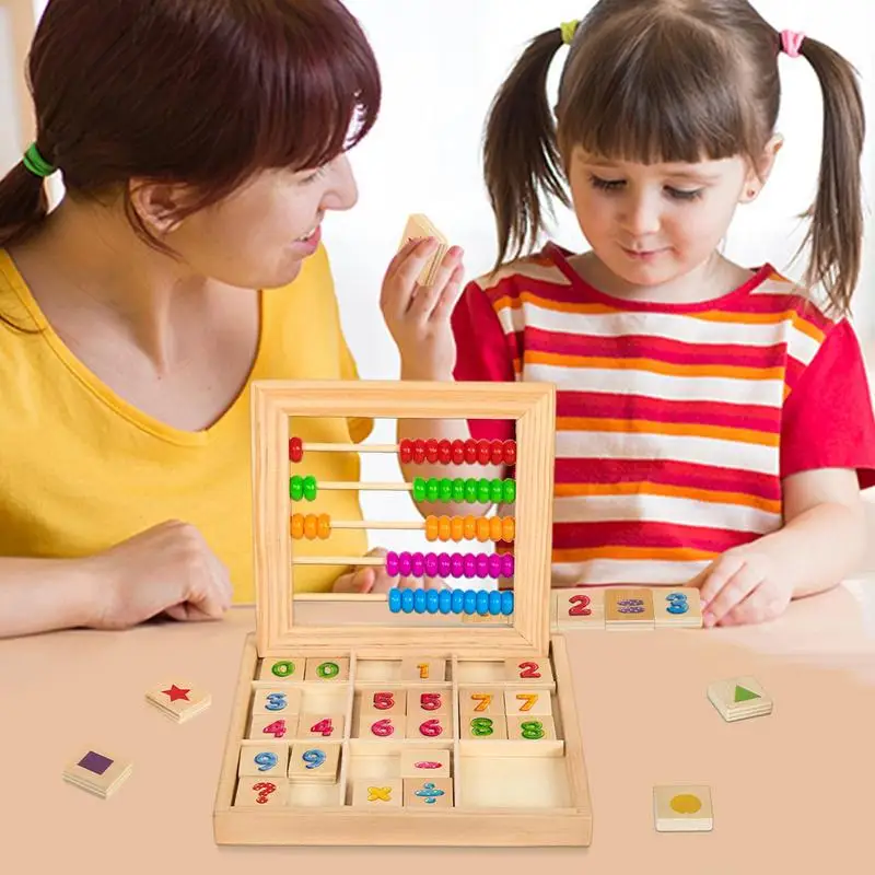 Wooden Abacus 2-in-1 Educational Mini Rainbow Abacus Wood Bead Toy Learning & Education Toys Math Learning Toys Preschool