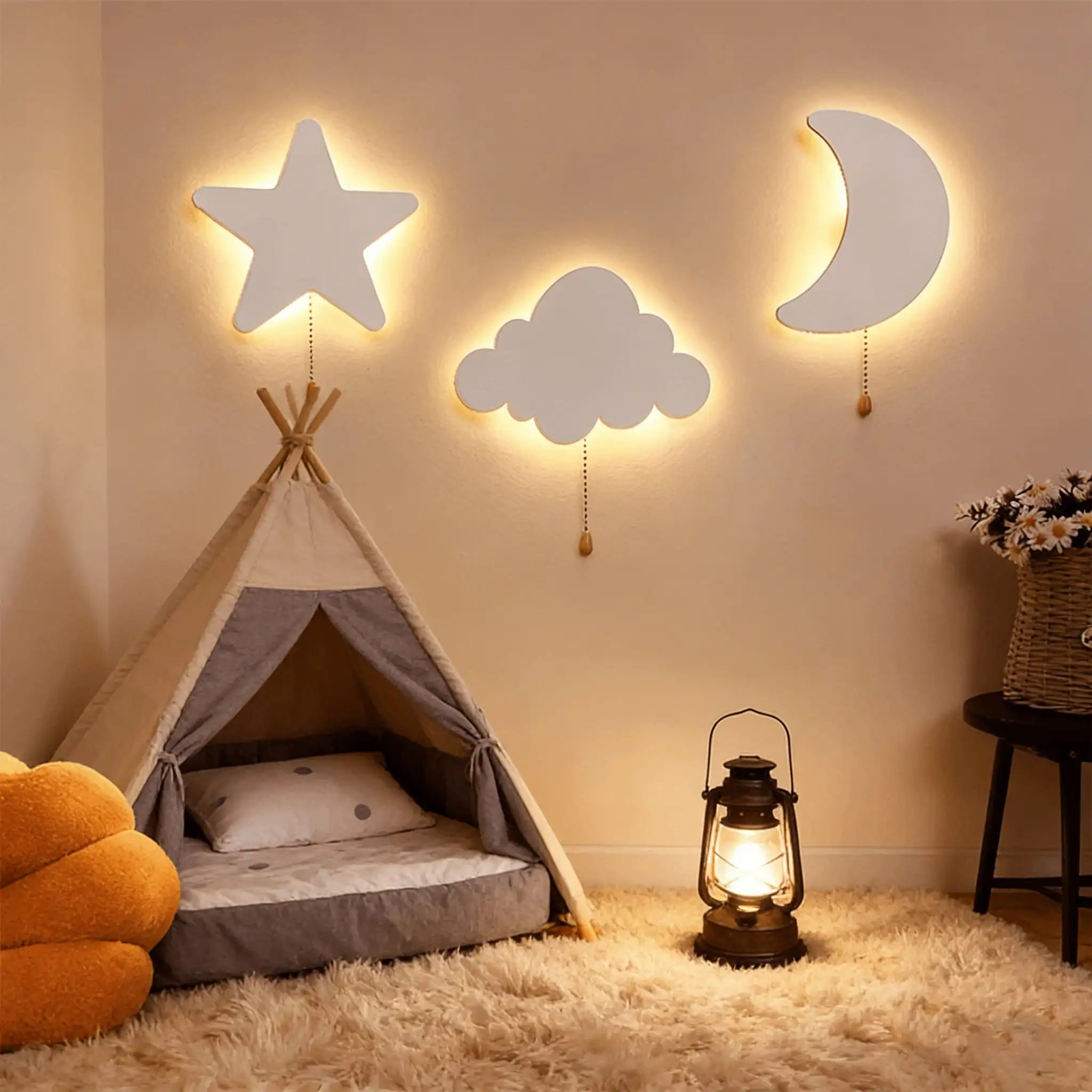 1pc/2pcs Cloud Shaped LED Night Light, Battery Operated Lamp, Nursery Room Decor Wall Light, Bedside Lamp, Starry Sky Wall Light, Baby Gift Bedroom Decor Light, Multiple Styles Available (Batteries Not Included)