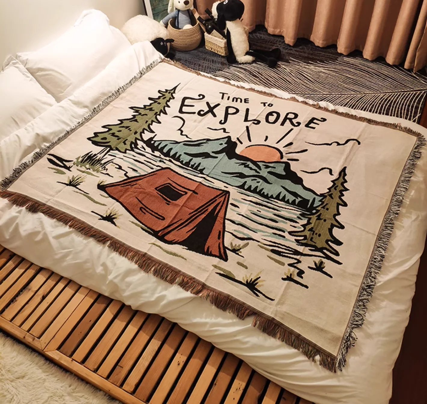 Camping blanket, Ins style office nap blanket, sofa towel, leisure blanket, knitted thread blanket, airplane blanket