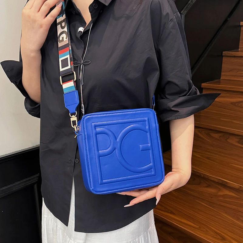 حقيبة يد نسائية عالية الجودة، حقيبة كروس نسائية واسعة بحزام على شكل سلسلة، حقيبة كتف بسحاب على الموضة #4