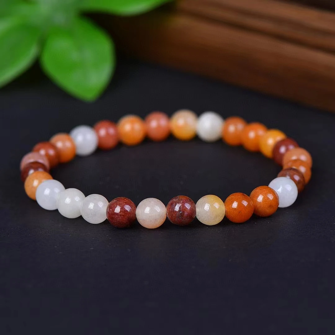 Gobi Jade Hand Chain Natural Colorful Stone Bangle Womens Gemstone braccialetti elastici amuleto Jewellery Charms Jewelry