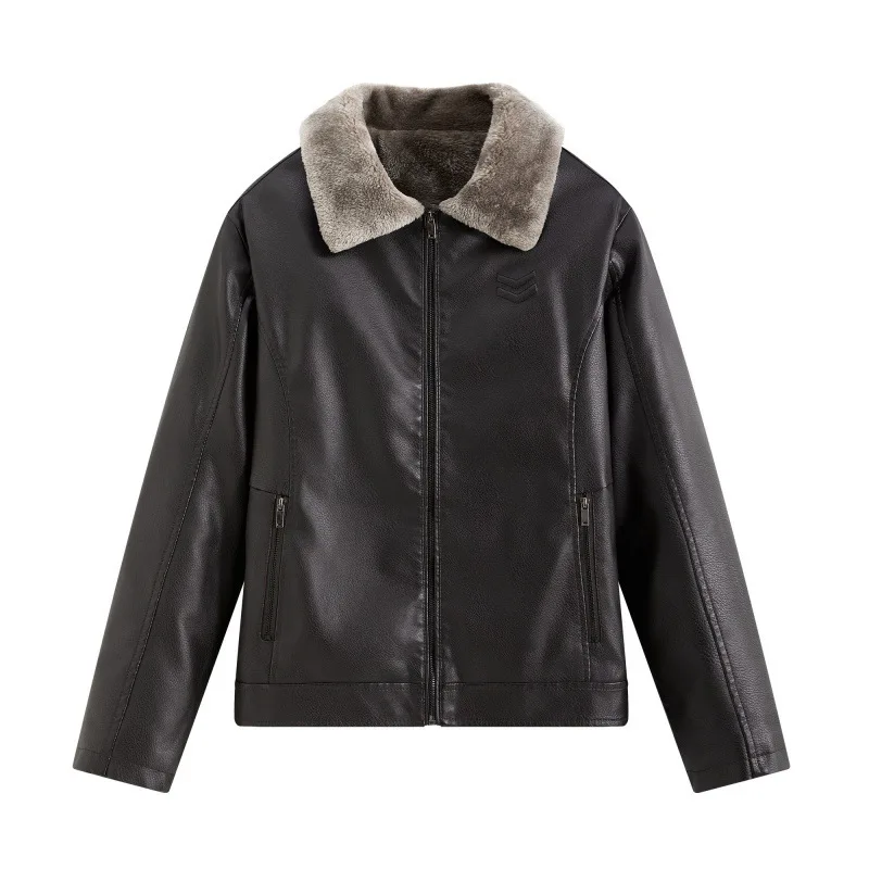 Man Plush Jacket Winter Fashion Thicken Cold-proof Windproof Male Outerwear Fur Collar Long Sleeve Business Casual Men Coat