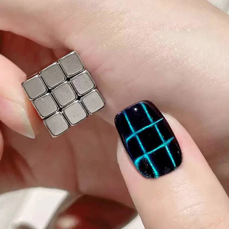 Strong Magnet Cube Cat Magnet For Nail Gel Polish 27Pcs Nail Magnetic Stick Square Round Multi-Function Magnet Manicure Tools