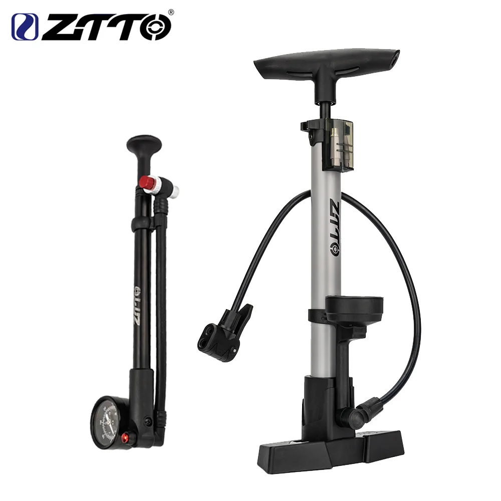 ZTTO Bicycle Tire Floor Pump with Gauge Suspension Pumps MTB Fork Shock High Air Pressure Flow Inflator Presta Valve Schrader