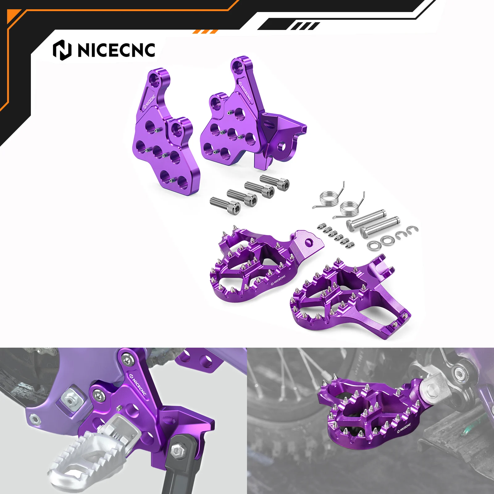 

NICECNC For Surron light bee X S L1E Segway X160 X260 2017-2024 2023 Extender Foot Pegs Footrest & Bracket Electrical Motorbike