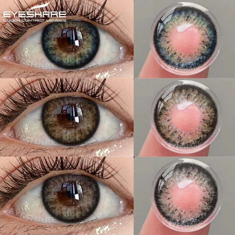 EYESHARE 1 Paar Farbige Kontaktlinsen für Braune Augen Graue Augen Kontakt-Kosmetik Modische Blaue Linsen für Make-up Jährlicher Gebrauch