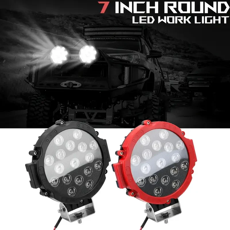 

ACTVTCA 2PCS 7 inch Round LED Light Bar Super Bright For Truck Tractor 4x4 Off Road Driving Light Spot Beam 60W LED Work Light