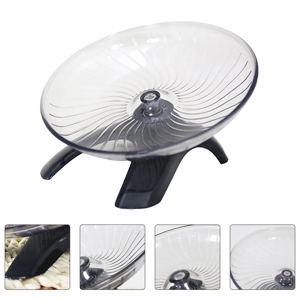 

Plastic Steel Axle Running Wheel Pet Exercising Disk Quiet Toys UFO Hamster Random Base Color Small Pets Fun Toy Healthy Safe