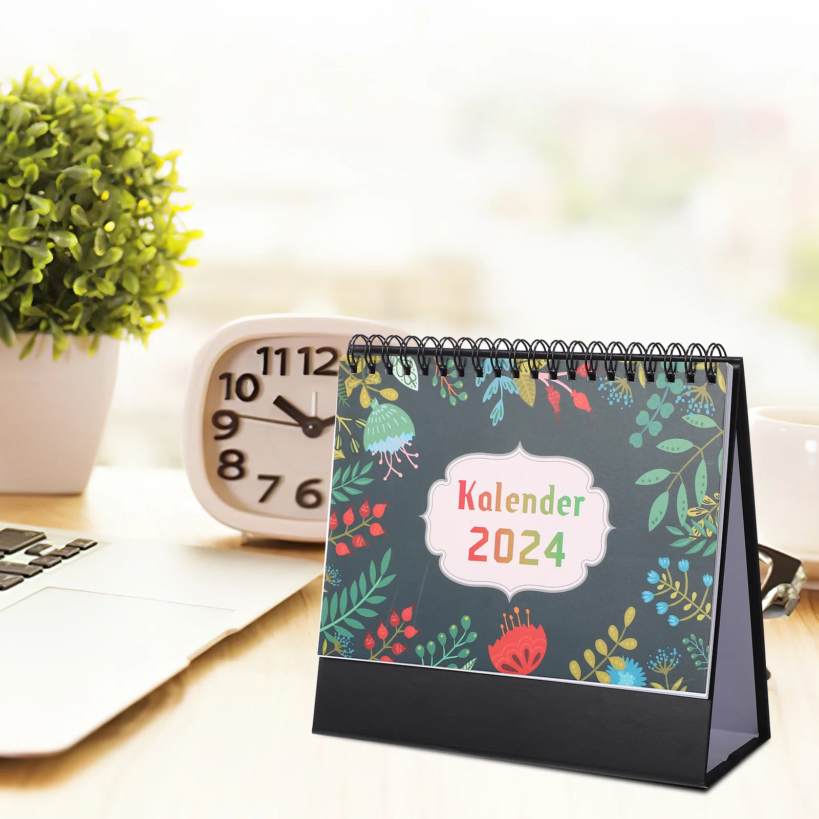 

German Design 2024 Desk Calendar Small Standing Calendar with Large Writing Space for Appointment Planning Organizer