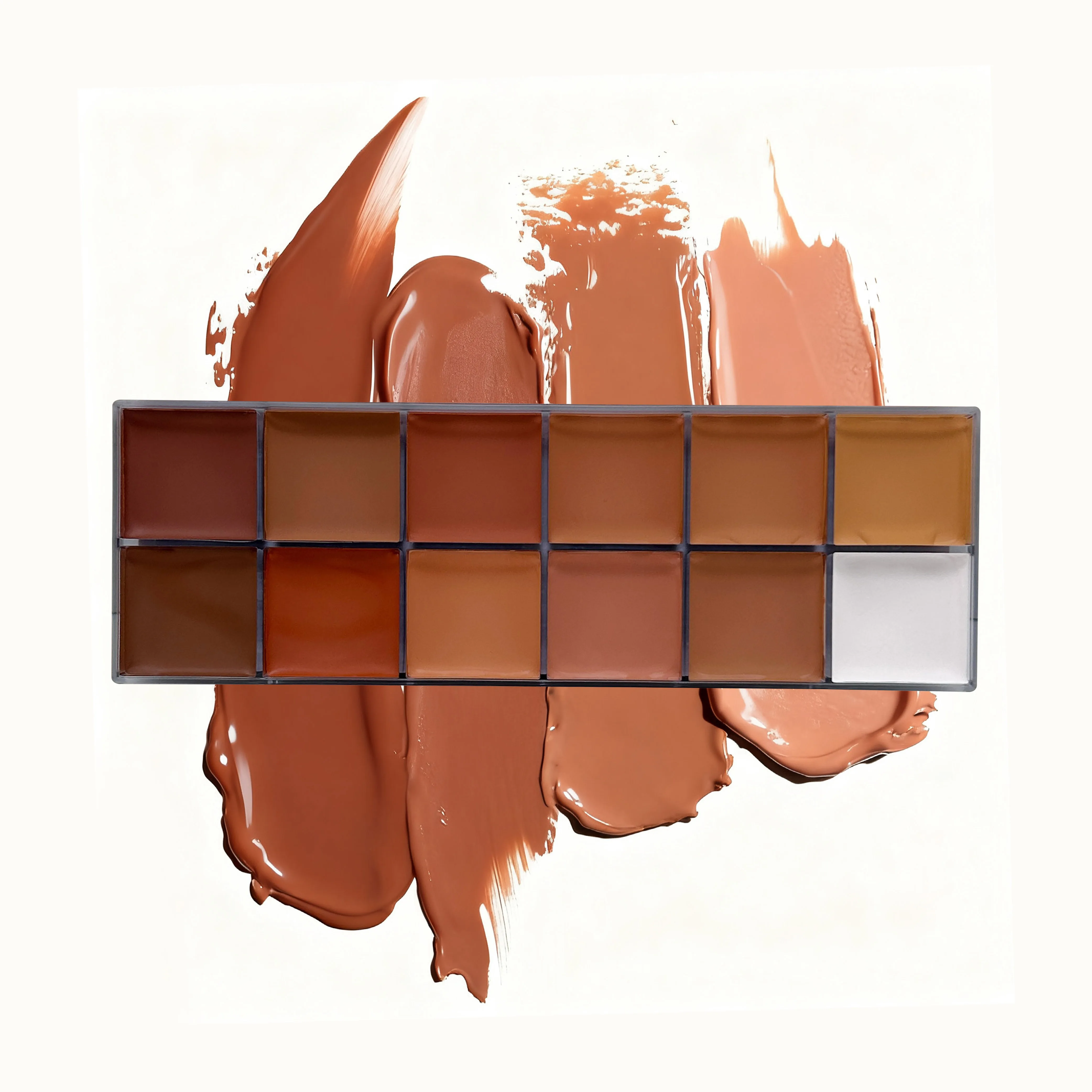 12色コンシーラー ダークスキン 防水 フルカバー ファンデーション メイクアップ ビューティーメイクアップ フェイスメイクアップ 日焼け止めパウダー ブラッシャー アイ