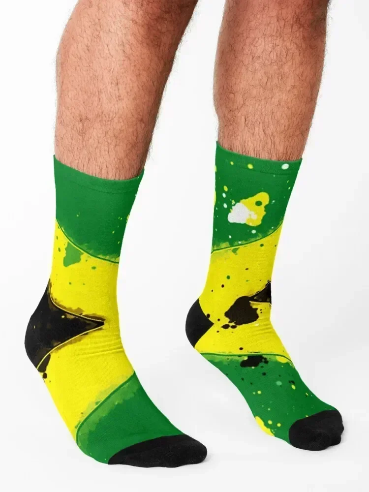 Jamaica Grunge Flag Socks cool floor men cotton high quality sheer Men Socks Women's