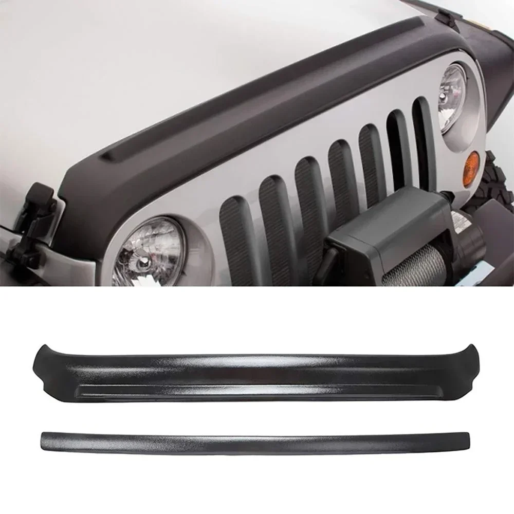 Protector de piedra del capó del motor delantero, Deflector de aire, protector contra insectos para Jeep Wrangler JL JT 2018-2023/2007-2017 JK, protector todoterreno