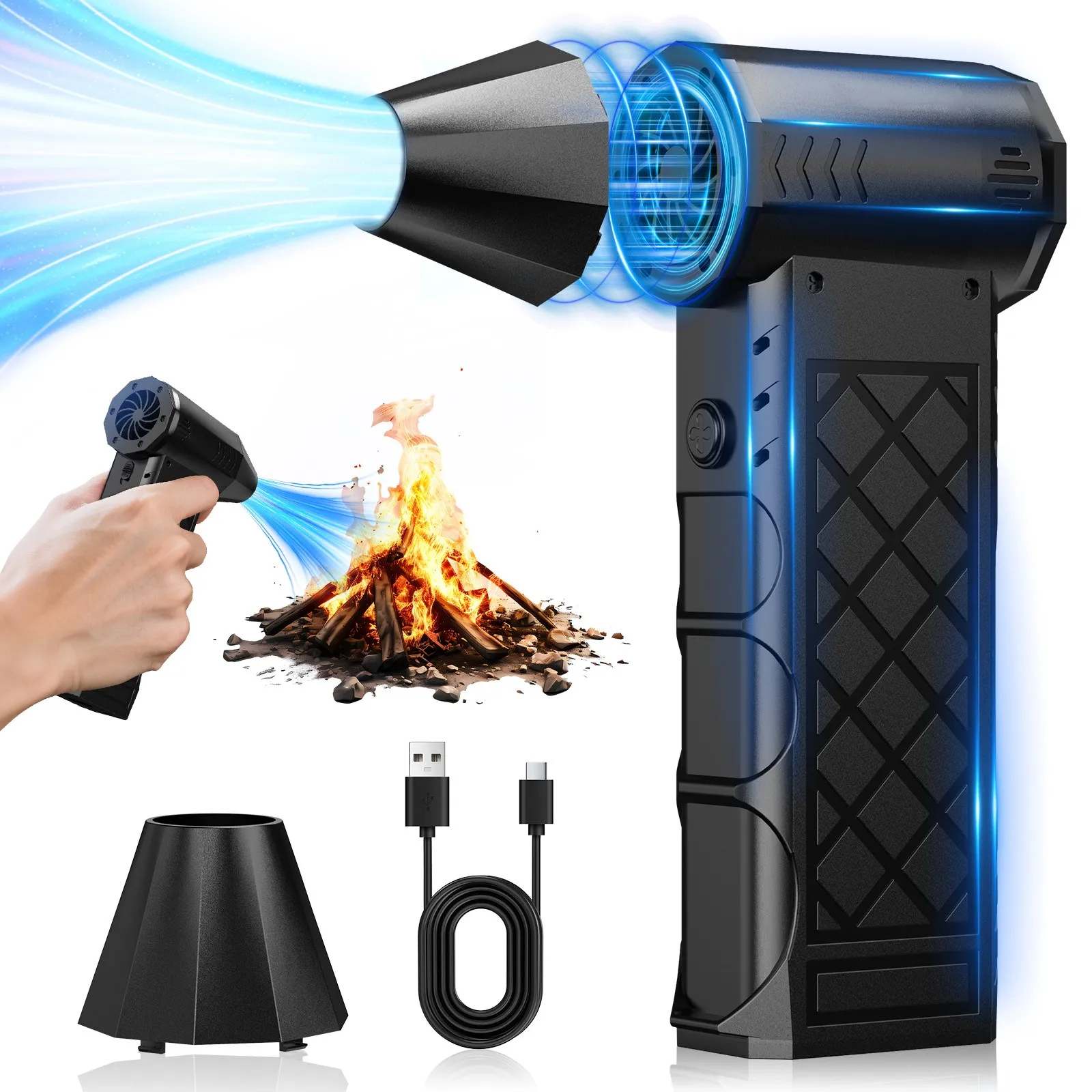 Souffleur air puissant منفاخ هواء قوي مسدس هواء أداة متعددة مروحة عنيفة للكمبيوتر/لوحة المفاتيح/المنزل/الحديقة/منفضة هواء لتنظيف السيارة #1