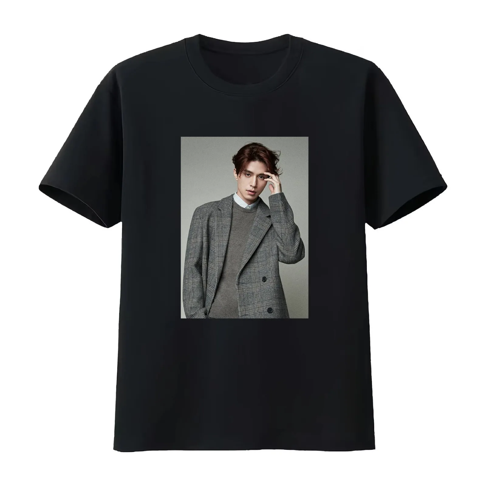Lee Dong Wook T-Shirt Summer Casual Cotton Tee Oversized Streetwear Tops Vintage Graphic Print Loose Fit Short Sleeve