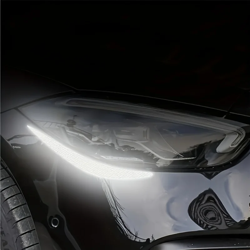 Reflective Eyeliner Car Decals 2PCS Cute Girl Headlight Stickers Waterproof Auto Light Makeup Style Vinyl Decoration