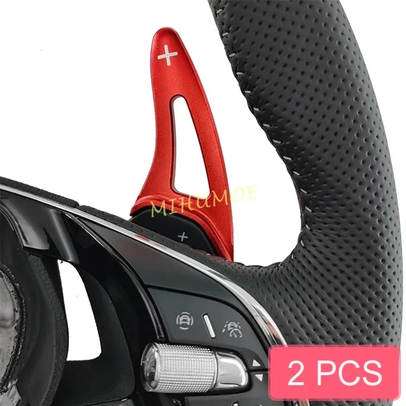 Red Steering Wheel Paddle Shifter Extension Gear Shift Trims For Skoda Octavia Scala Kamiq Kodiaq Karoq RS iV Superb Combi