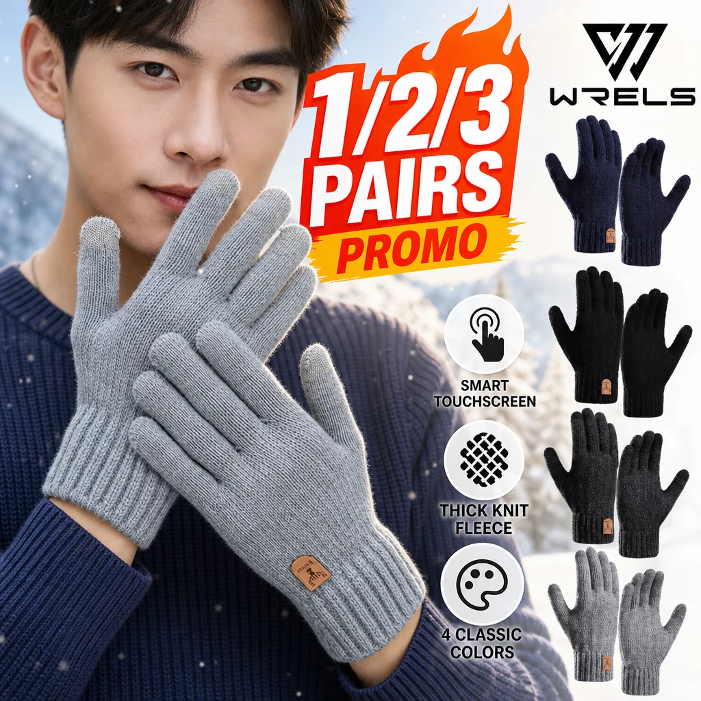 Winter Warm Gloves Touchscreen Knitted Thermal Mittens Soft Fleece Windproof Driving Running Gloves Men Women Outdoor Mitt