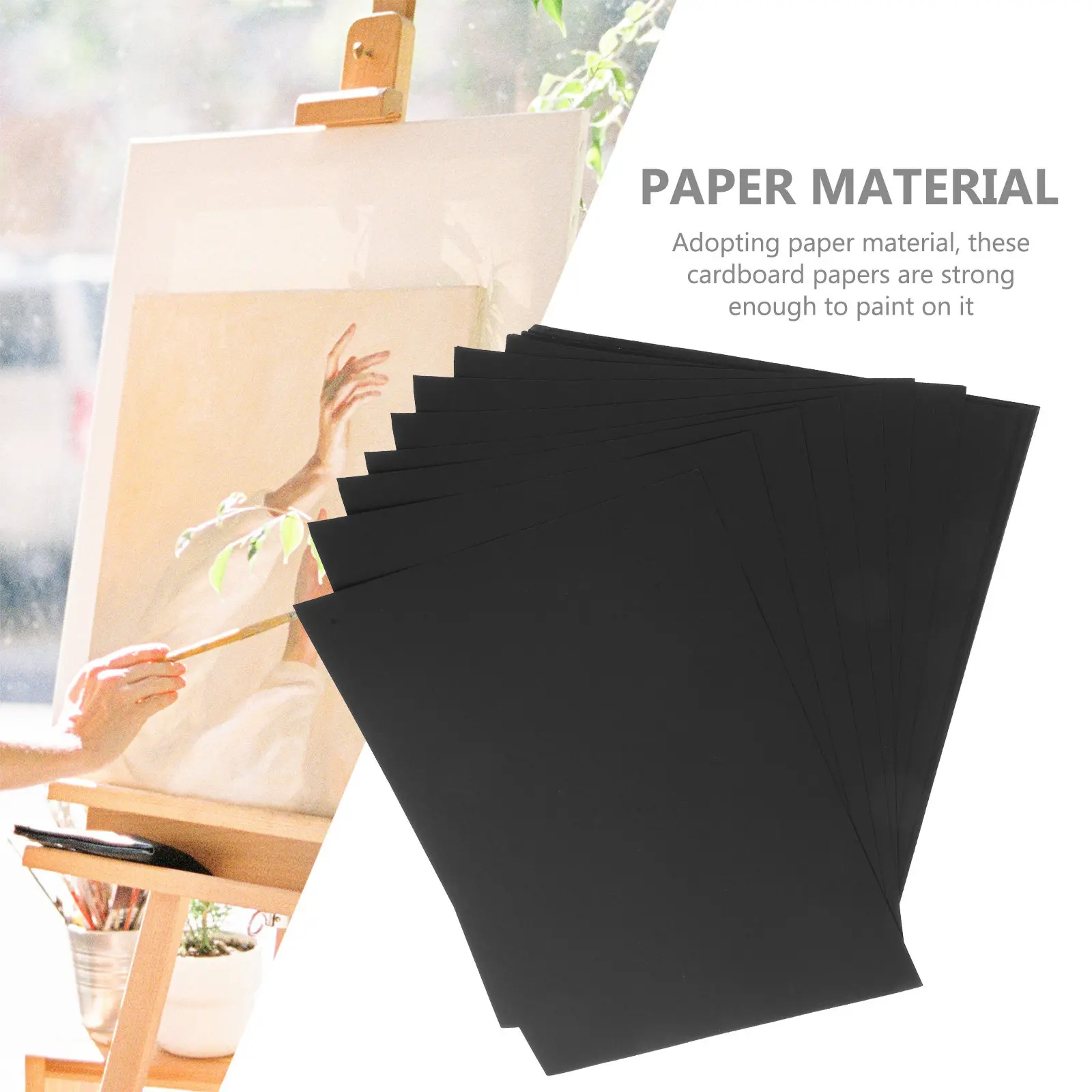 Chinese Calligraphy Paper Painting Drawing Art Blank Writing Halloween Christmas Black Art Paper Black Craft Card 50Pcs