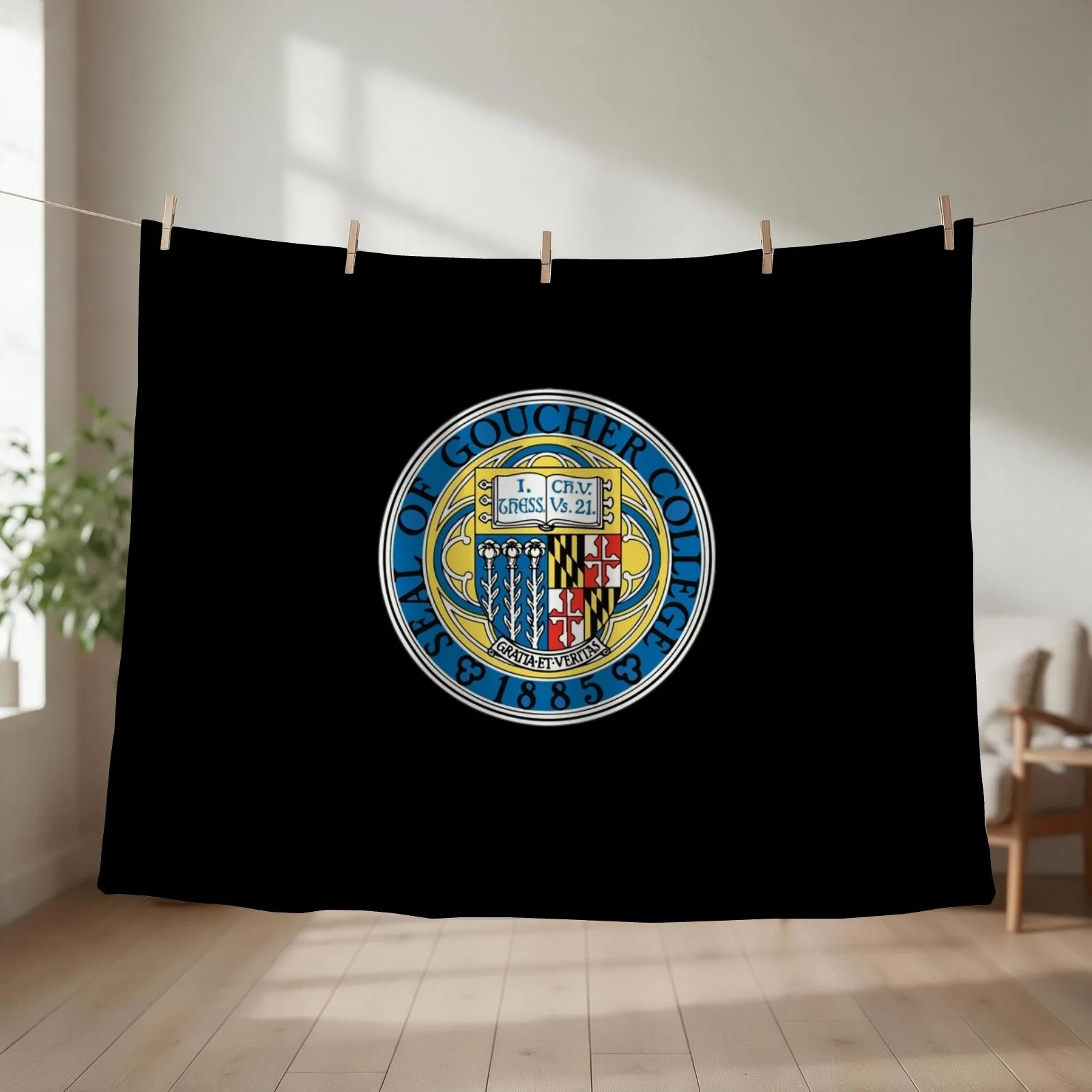 Goucher of Univ of Logo Throw Blanket Hairys manga Soft Soft Plush Plaid Blankets