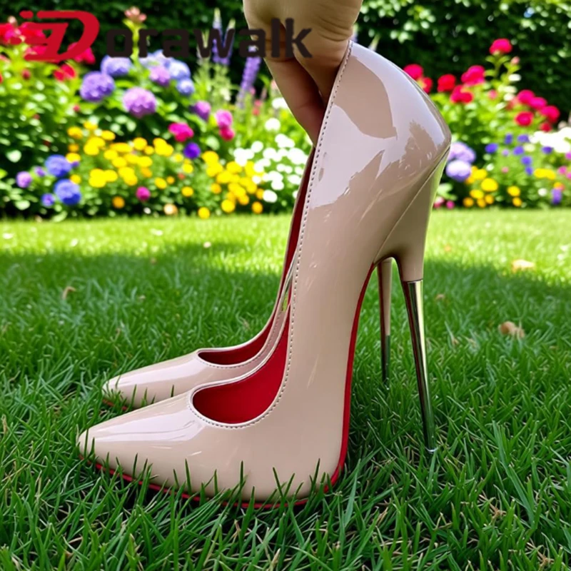 

Man Customize 16cm Thin High Heels Apricot Red inside Stilettos Sexy Pumps Fetish Catwalk Cosplay Model Shoes Size44 45 46