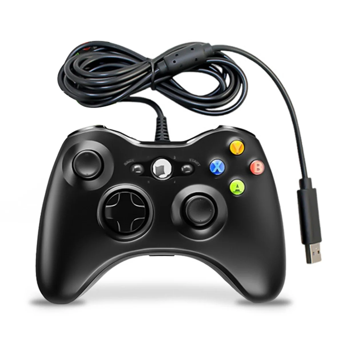 Alfombrilla de juego con cable USB Joypad Gamepad controlador con orificio para auriculares para sistema de juego PC/Xbox360 A Rich