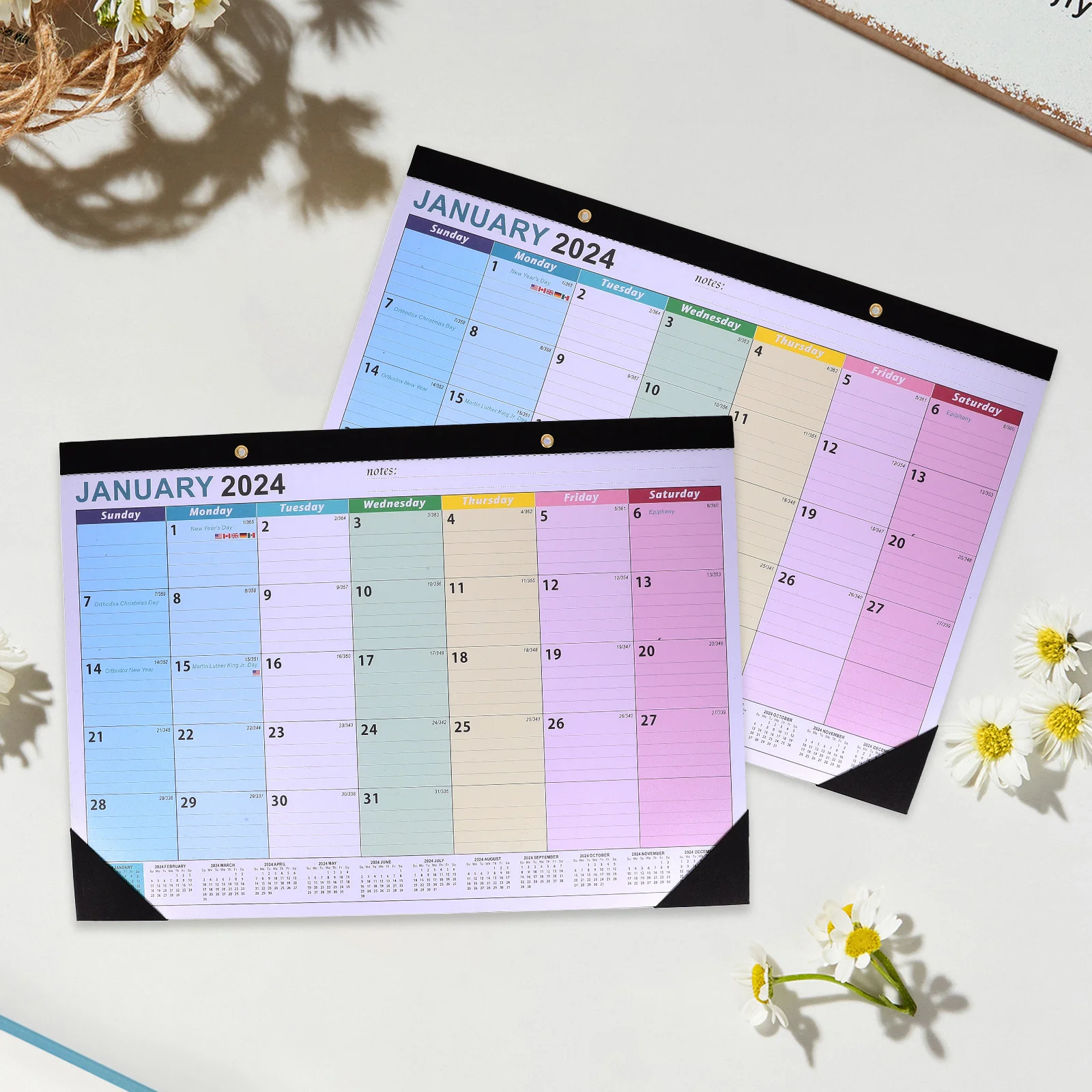 

Настенный календарь с подвесным отверстием, ежемесячный планировщик встреч, 2024, ежедневный календарь для домашнего офиса, планировщик на 2024 год