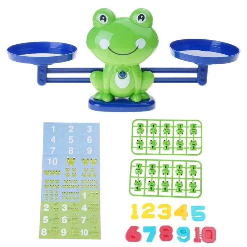 Attività apprendimento della matematica in età prescolare Bilancia giocattolo per con pesi numerici Ordinamento dei in