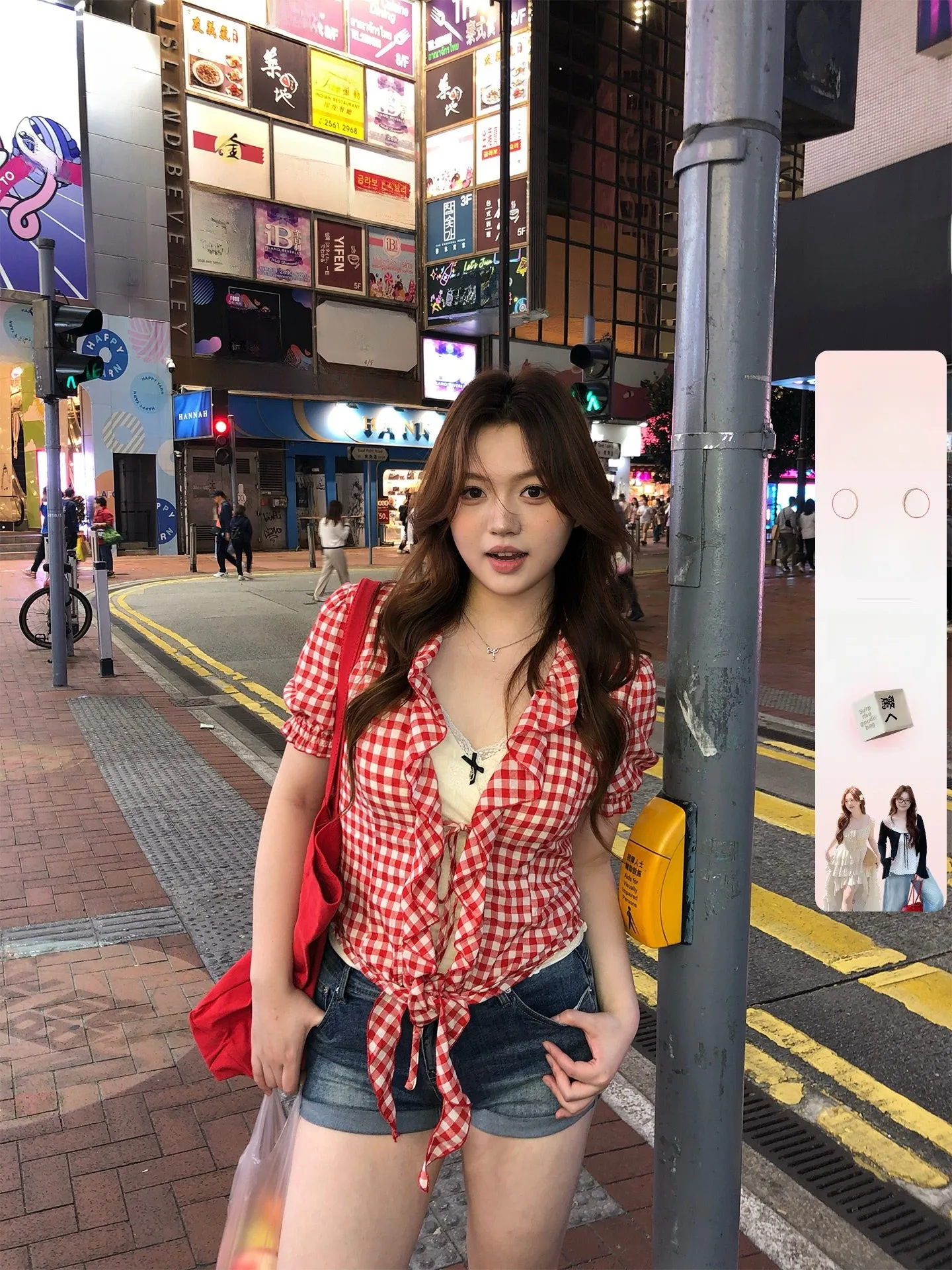

Korean Style Plaid Shirt Halter Neck Cotton Blend Breathable Casual Spring Summer Women's plus Size Clothing Layering