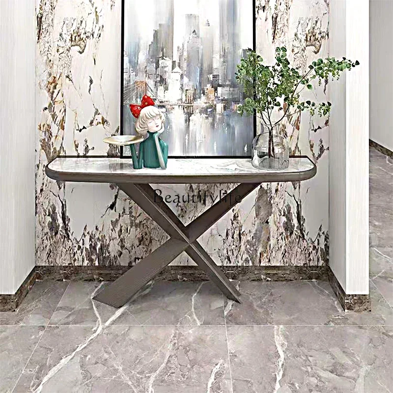 

yj7 Italian light luxury marble entrance table