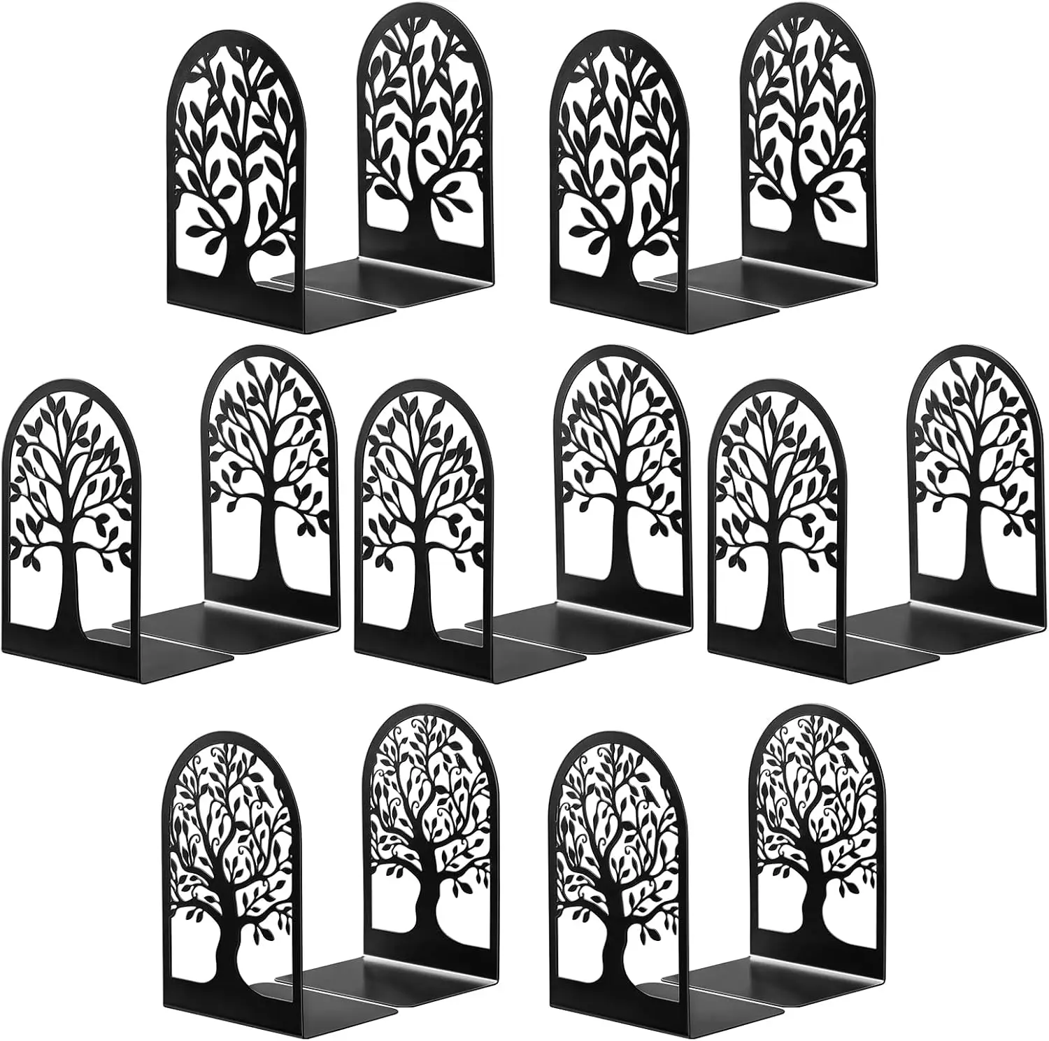 

7 Pairs Metal Bookends for Heavy Books, L-Shaped Book Stopper for Shelves, 6.9x4.7x3.5 inch, Black, 14 Pcs