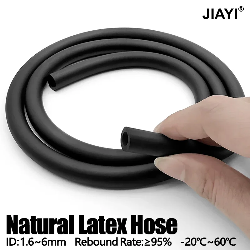 

1-5M High Elastic Black Natural Latex Hose ID1.5-6mm Stretch Wear Resistant Anti-Aging Flexible Tension Rubber Belt