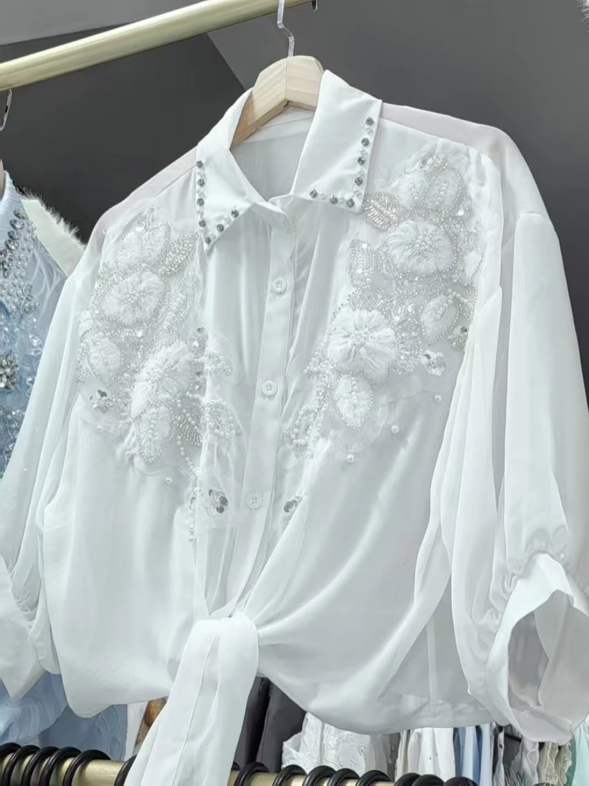 Streetwear Summer Sunscreen Blouses Shirts for Women Cardigans Crop Top Korean Popular Clothes Woman Clothing - view 3
