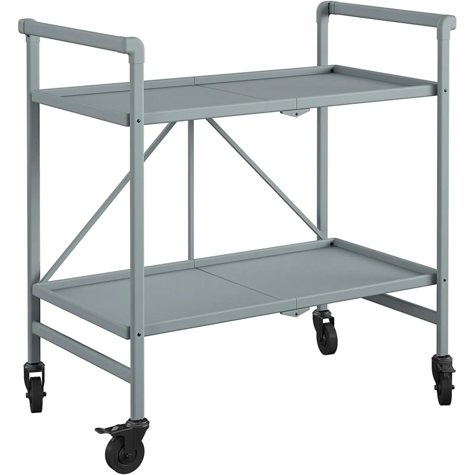 US Outdoor Living™ Outdoor and Indoor Folding Serving Cart with Wheels and 2 Shelves, Gray