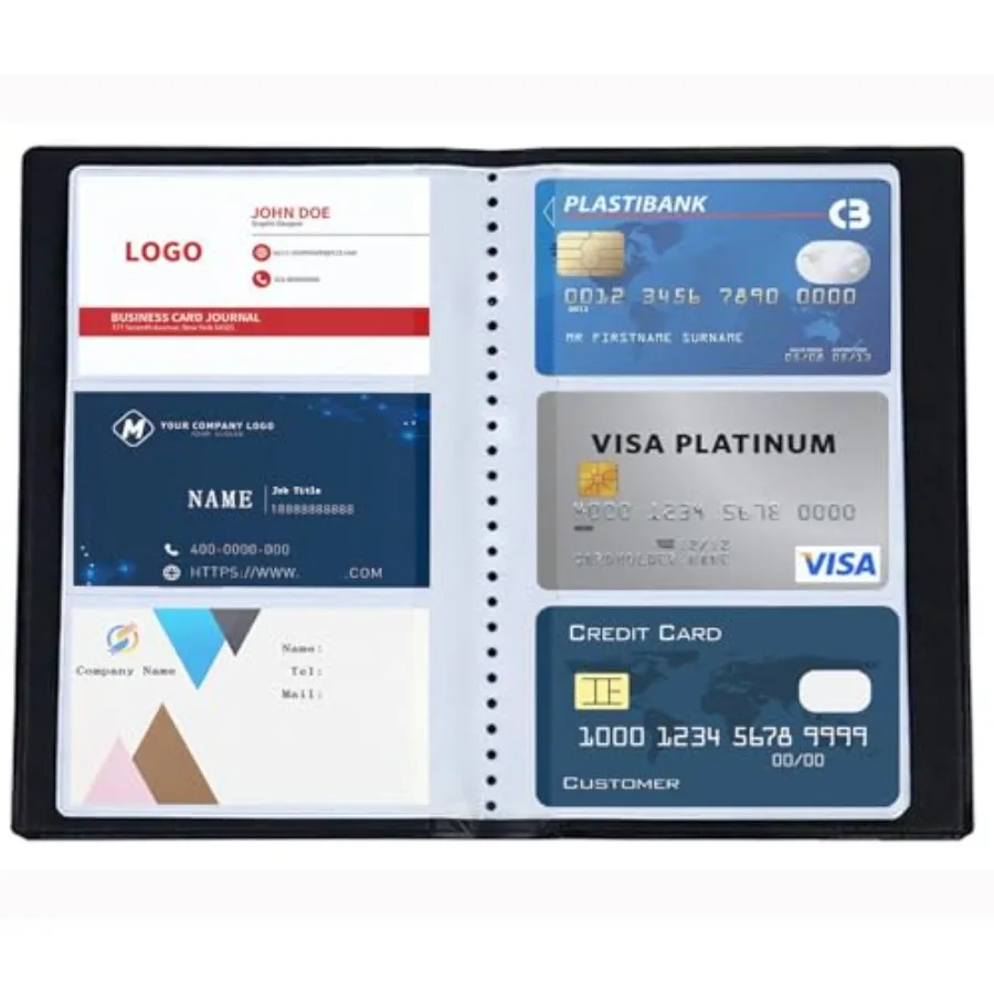 الجلود المهنية بطاقة الأعمال حامل كتب المنظم 300 بطاقة سعة كتيب بطاقة الائتمان بو لي حامل بطاقات التخزين للرجال #1