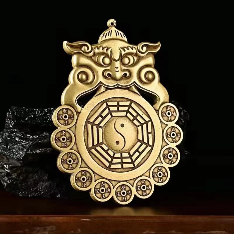 

Brass Mountain Ghost Lei Gong gossip beast head money world Taiping Ten Emperors money safe car hanging copper pendant ornaments