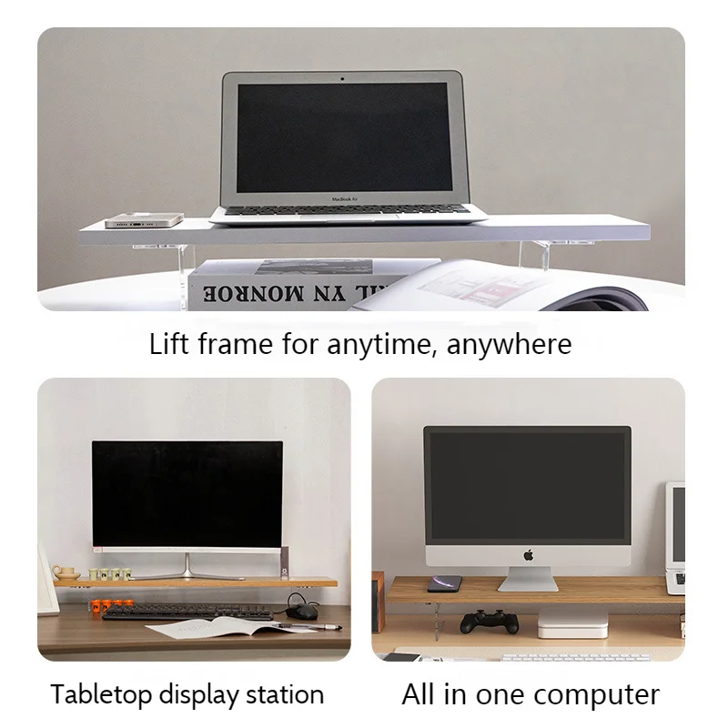 New Acrylic Heightening Stand Heightening Computer Monitor Screen Office Desktop Storage Arrangement Shelf Desktop Monitor Stand