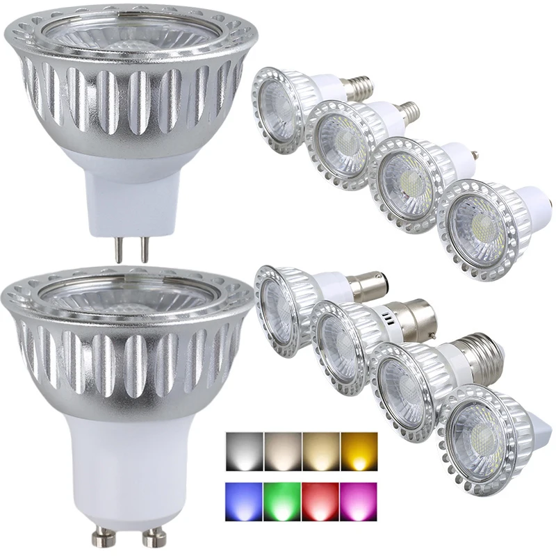 

Led Spotlight GU10 MR16 E27 E14 GU5.3 B22 10W Lighting Bulb 110V 220V Indoor Lighting 3000K 4000K 6000K Bombillas Red Green Blue