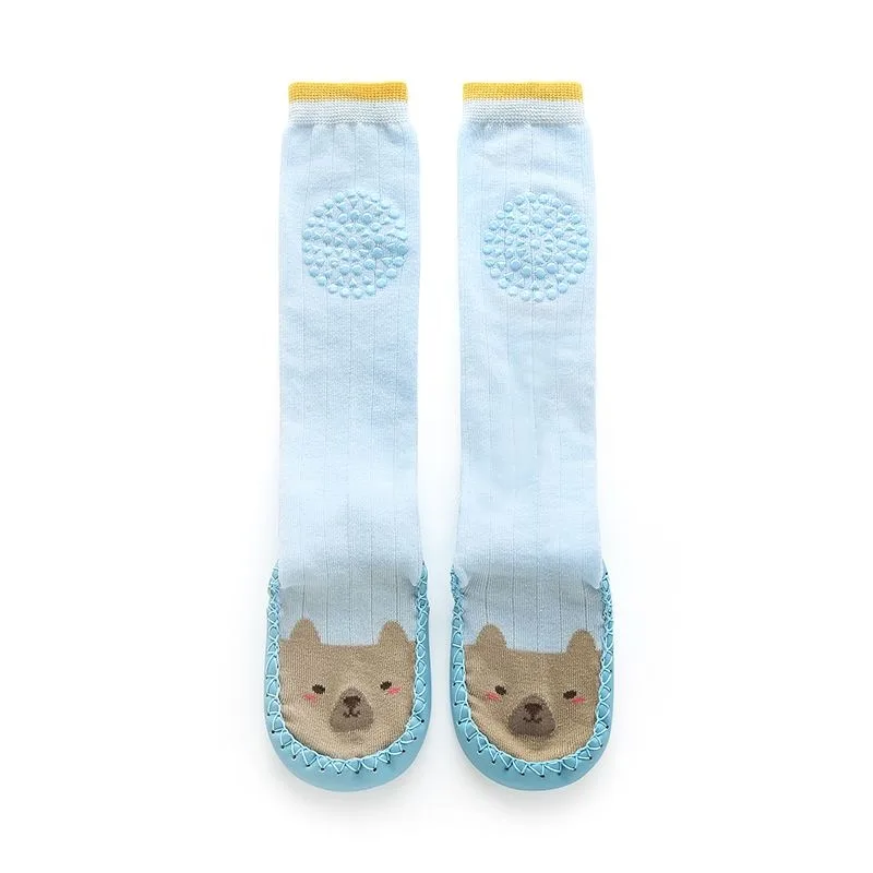 

Детские носки-пинетки до колена с мягкой подошвой и нескользящей резиновой подошвой для первых шагов и ползания ​