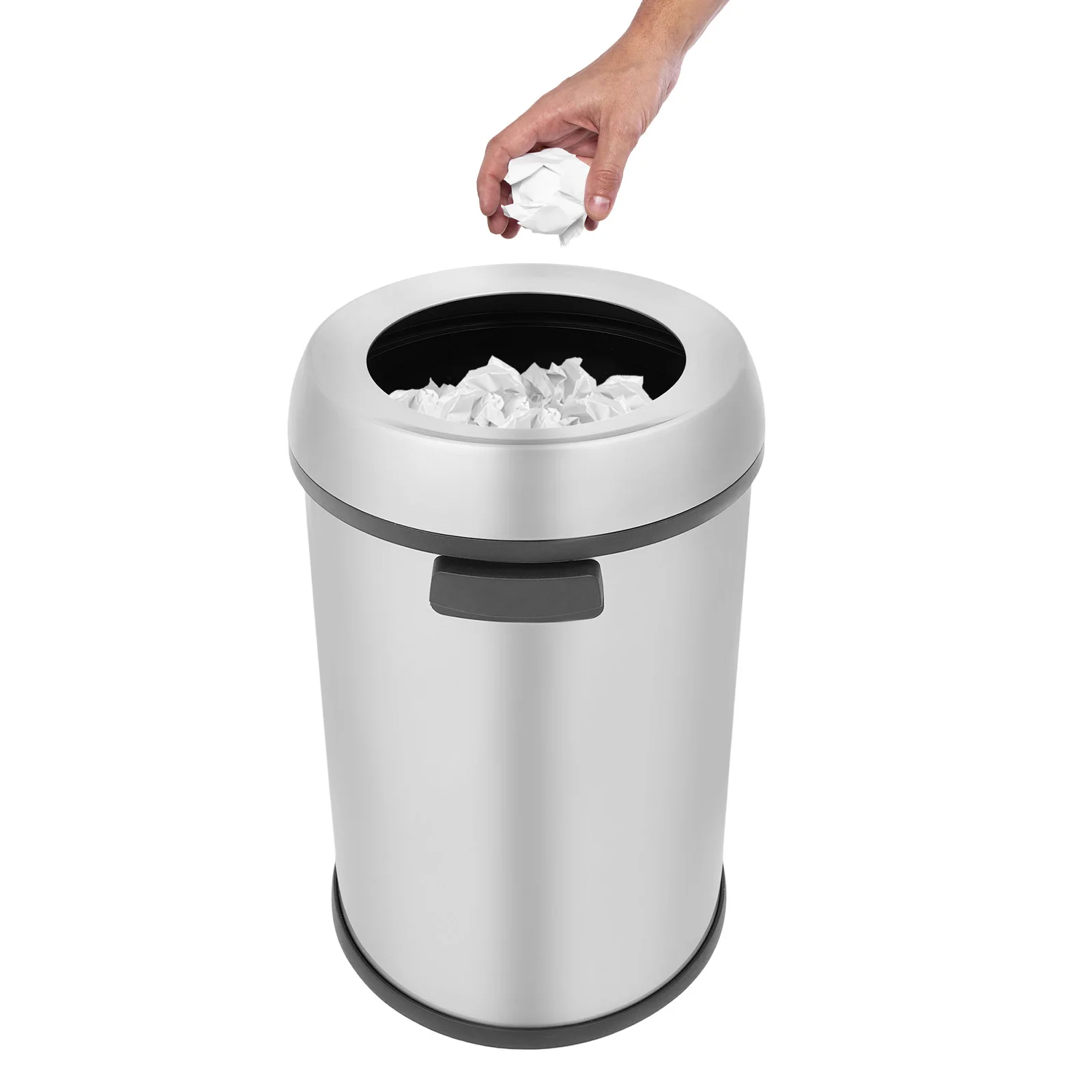 Cestino rotondo per rifiuti con grande capacità, contenitore per rifiuti da interno, ideale per uso domestico, commerciale e industriale, perfetto per hotel, ristoranti, uffici e cucine.