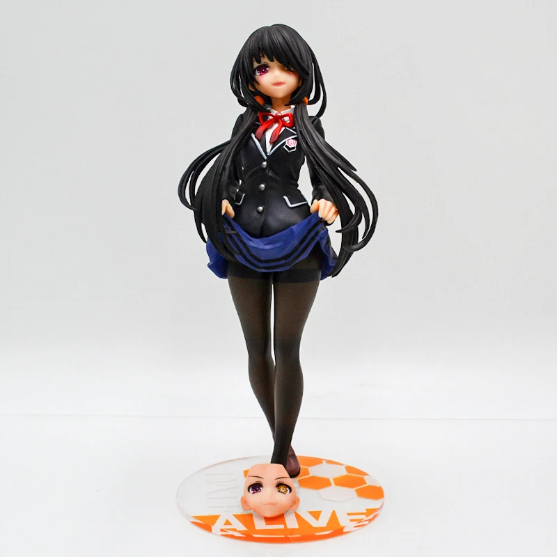 23cm Date A Live IV Anime Figure Kurumi Tokisaki School Uniform Action Figure Yoshino Figurine Adult Sexy Model Doll Toys Gifts