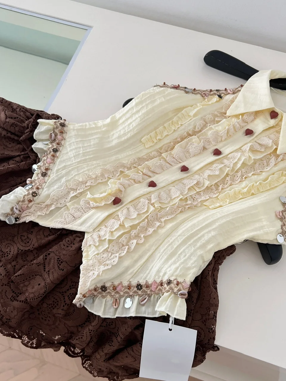 

Summer Pure Desire Heavy Embellied Ne Hanging Svel Top And Skirt Set Women's Faion Slim Fit Tee Piece Ensemble