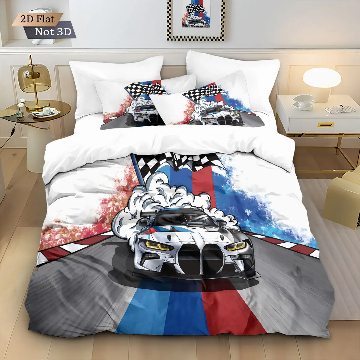

2/3pcs bedding set Digital Print Comfortable Duvet Cover for Home Bedroom Decoration, 1 Duvet Cover and 2pillowcase with Zippers