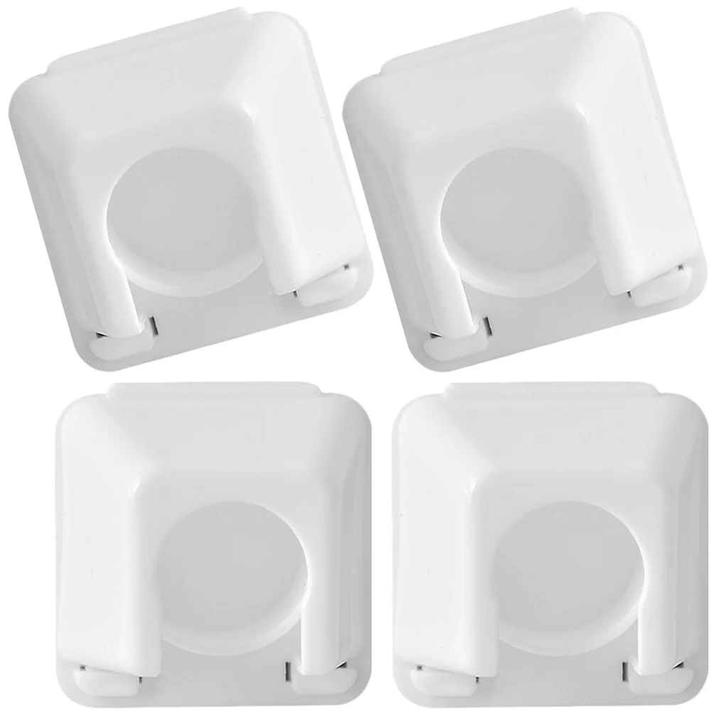 

4 Pcs Support Curtain Pole Brackets Heavy Duty Hooks Curtain Hangers Extendable Plastic Wall Mount Shower Door