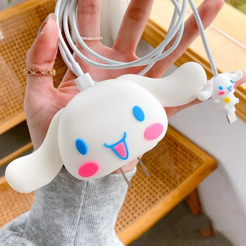 Sanrio PVC Protective Sleeve for Charger for Apple 20W Fast Charging Head Kawaii Hellokitty Cinnamoroll Kuromi Protective Sleeve