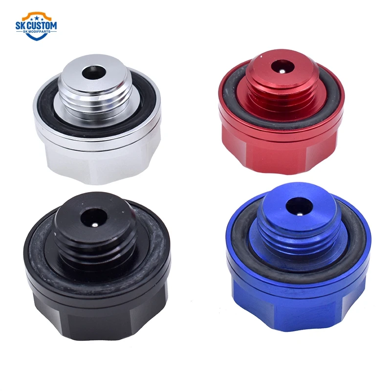 Aluminum Engine Oil Filter Fuel Tank Cap Cover with Temperature Gauge for Honda Toyota Nissan