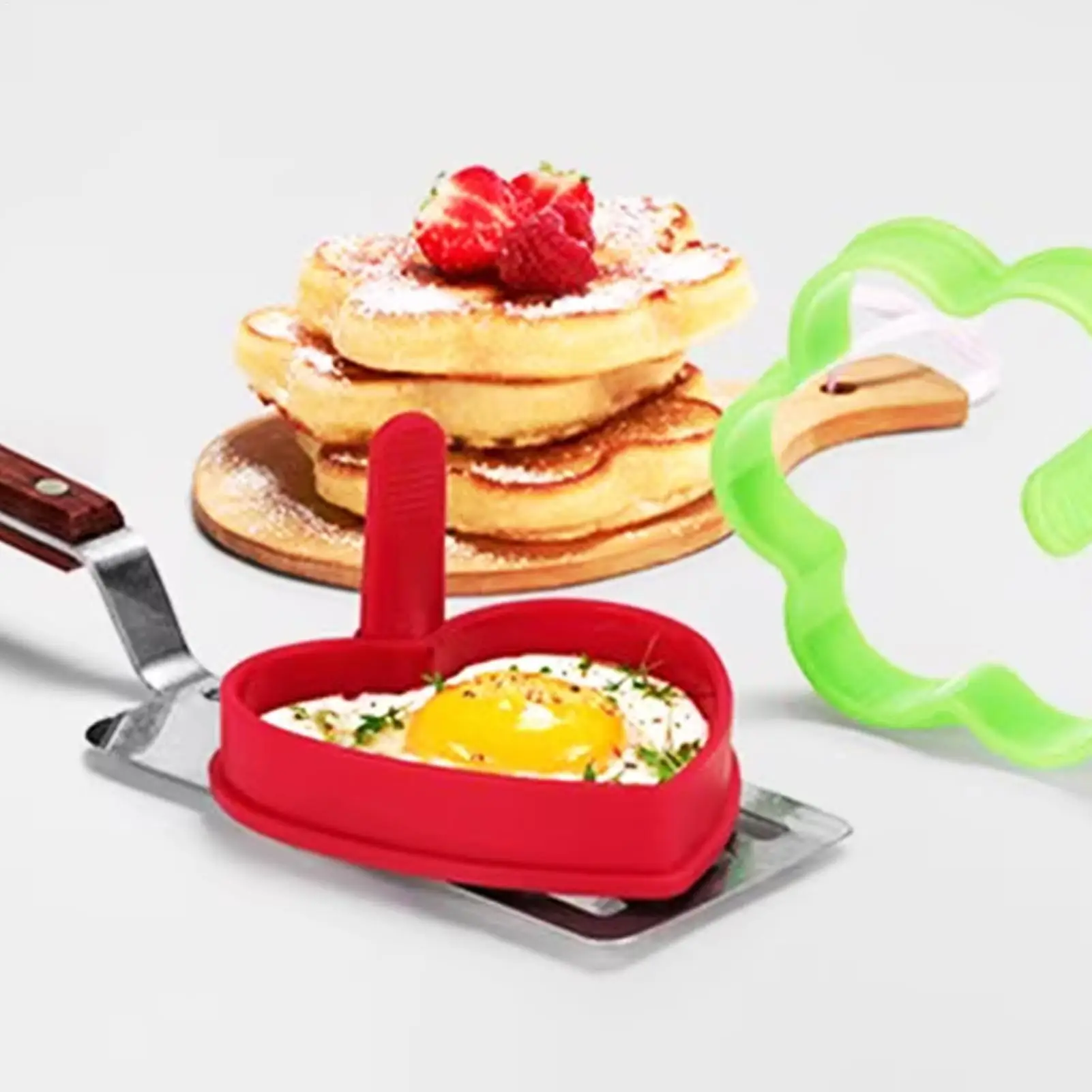 

Silicone Ring Fried Egg Mold Nonstick Pancake Ring Molds Heat Resistant Multi-function Portable Creative for Cooking DIY Tool