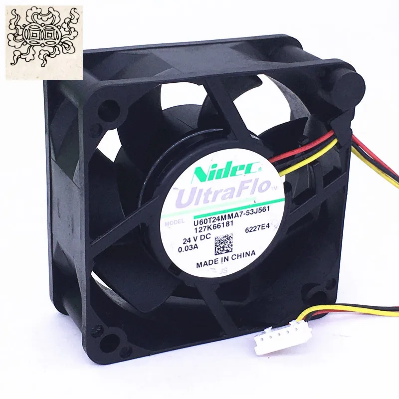 

Ltsf For Nidec U60T24MMA7-53J561 DC 24V 0.03A 60x60x25mm 3-Wire Server Cooling Fan