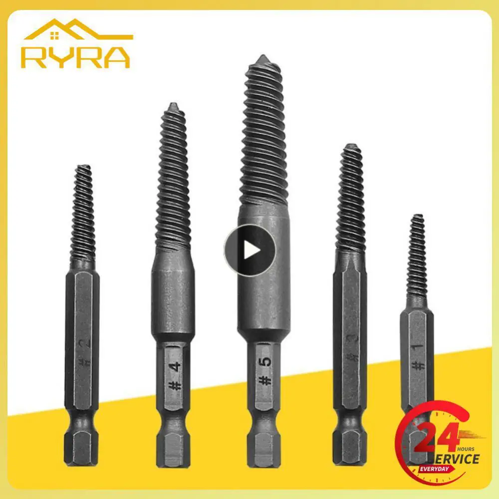 Damaged Screw ExtractorSet Center Drill Bits Guide Set Broken Damaged Bolt Remover Hex Shank Spanner For Broken Hand Tool