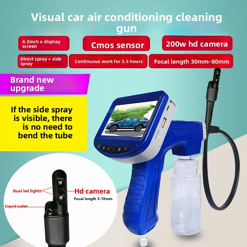 

Автомобильный визуальный очистительный пистолет переменного тока с бороскопом, набор инструментов для очистки испарителя для удаления и обслуживания запаха без разборки